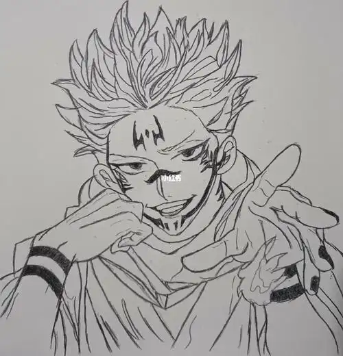 咒术回战两面宿傩  #手绘临摹  #过程图  #日常摸鱼95