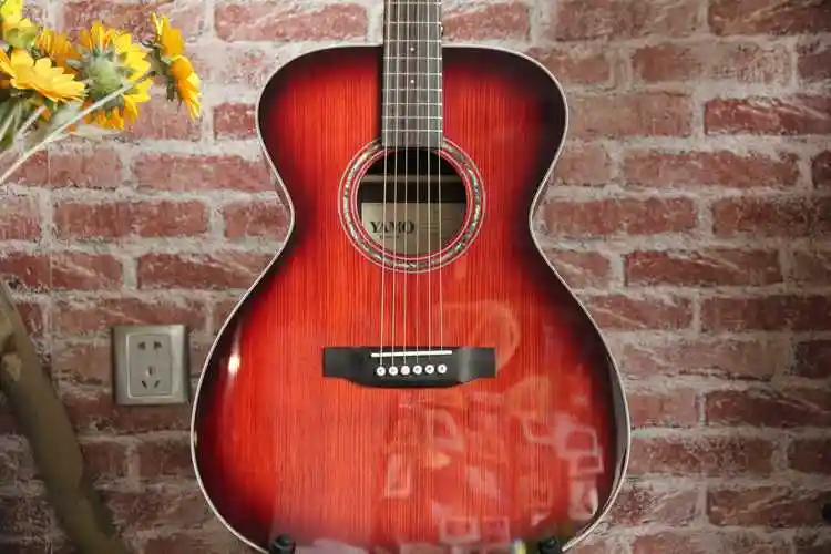 yamoooo28ts40寸玫瑰木面单民谣民谣吉他日落落色吉他民谣吉他