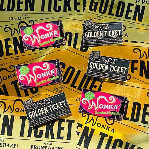 查理和巧克力工厂周边电影徽章冰箱贴金属胸针wonka旺卡金奖券