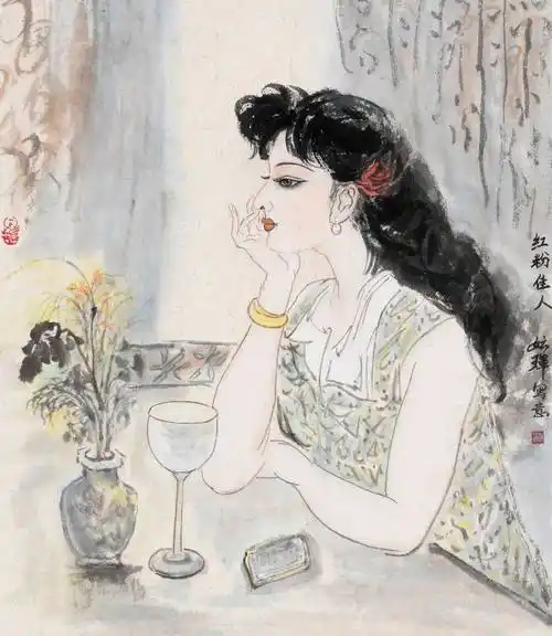 艺术中国名家推荐 | 美女画家妘珲作品赏析_人物_写意_玉树