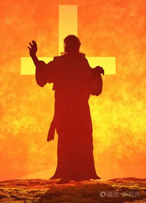 耶稣的剪影. 三维渲染