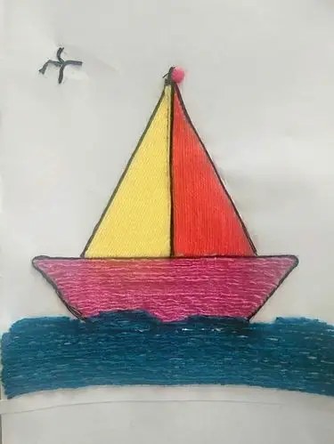 原州三幼"线上亲子活动"第四十期——手工制作:毛线粘贴画《漂亮的小