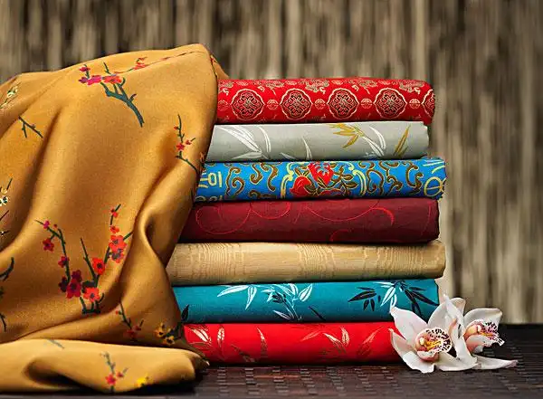 一堆,亚洲,灵感,丝绸,布
