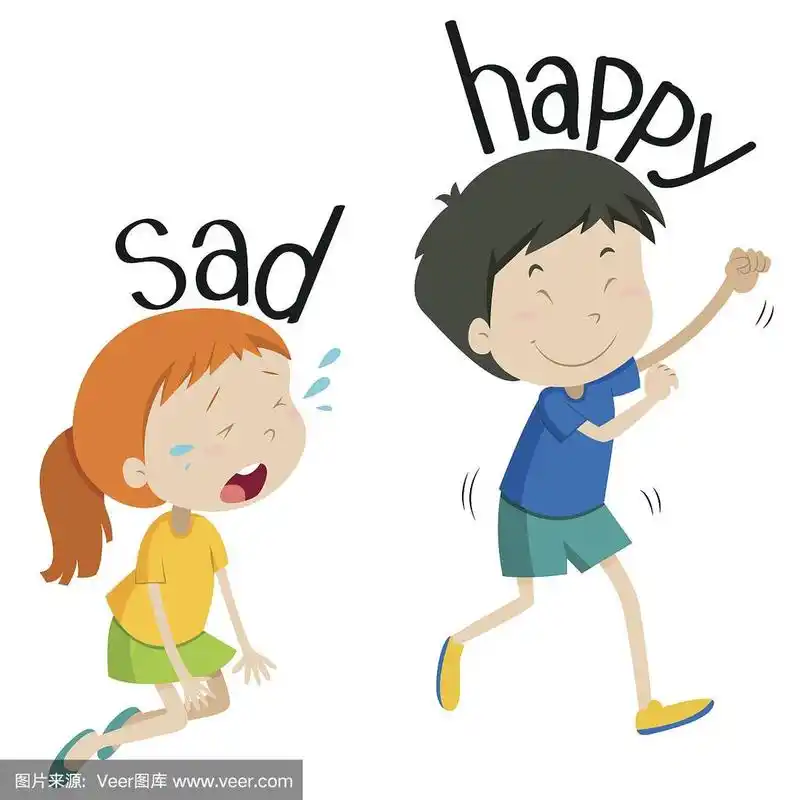 形容词sad和happy的反义词