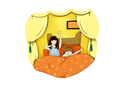 早上起床伸懒腰早安素材