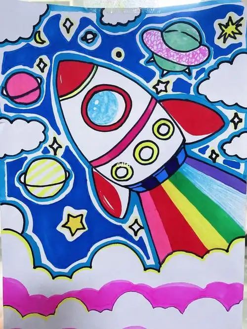 宇宙飞船主题画