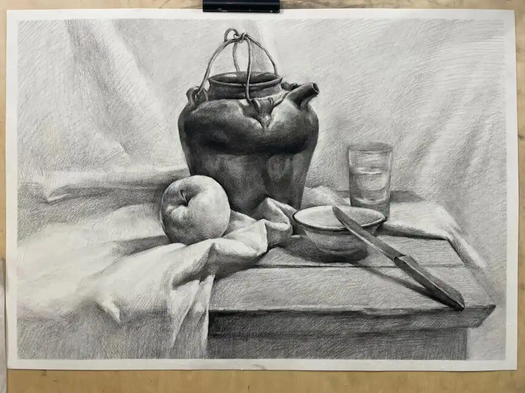 素描静物 #想画就画 近期一些静物练习 - 抖音