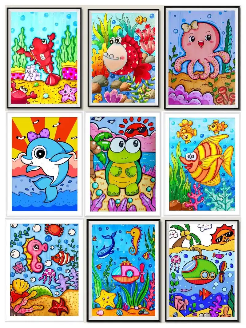 海底世界.#海洋生物 #儿童画#简笔画 - 抖音