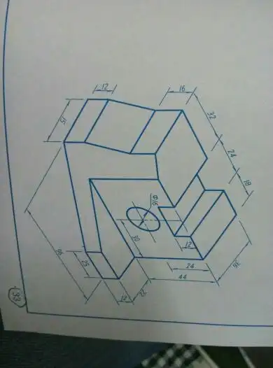 作组合体的三面投影(草图或仪器图),注尺寸(工程制图)