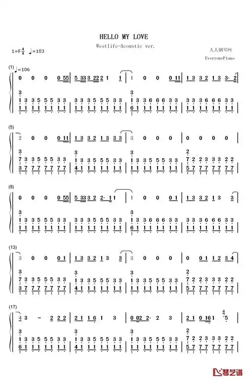 hello my love钢琴简谱歌词no one knows bout the things that ive