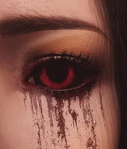 从我的眼睛里看鬼女的肖像3d插图照片