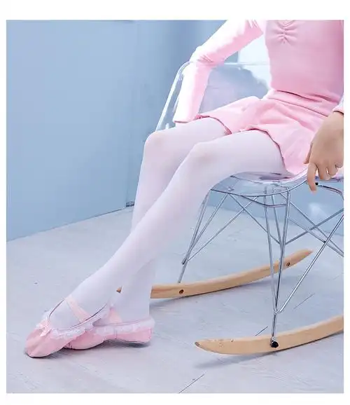 儿童连裤袜春秋薄款女童打底裤练功白色丝袜夏季宝宝跳舞舞蹈袜子_得