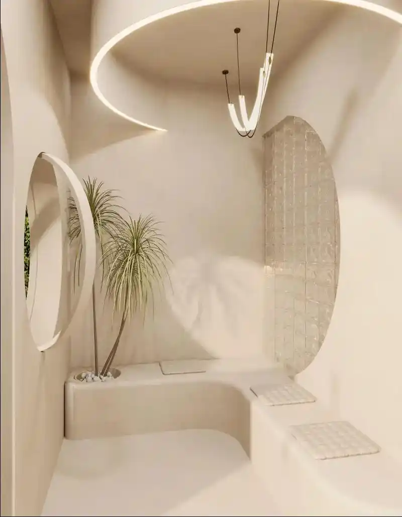 美容院休息区设计效果图.