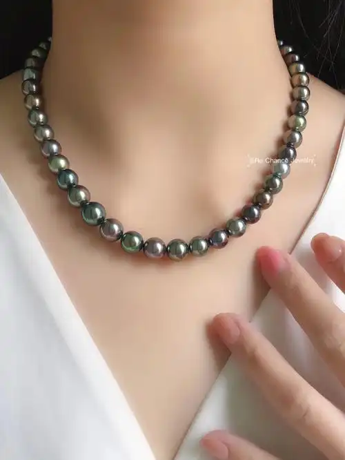 81102mm大溪地黑珍珠混彩项链