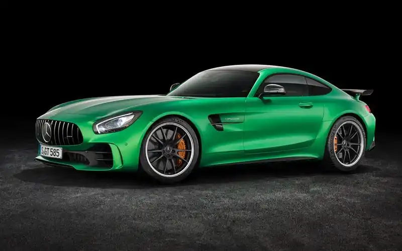 奔驰amg gt3 c190绿色超级跑车侧面图 壁纸 - 1280x800