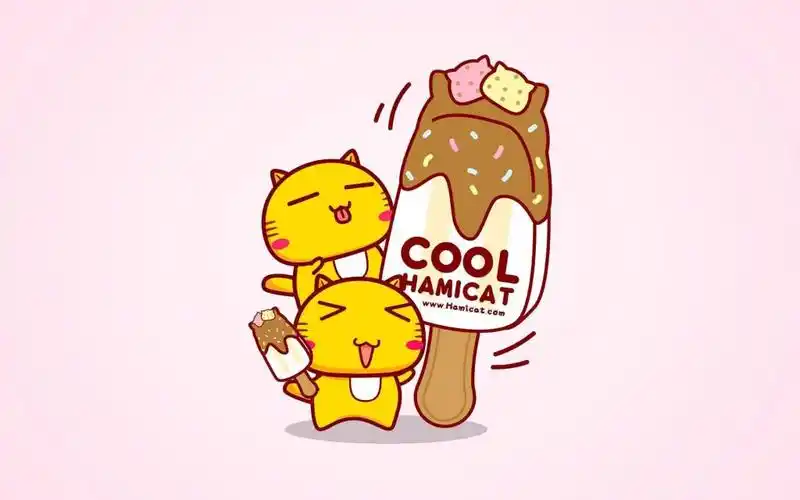 哈咪猫吃雪糕卡通