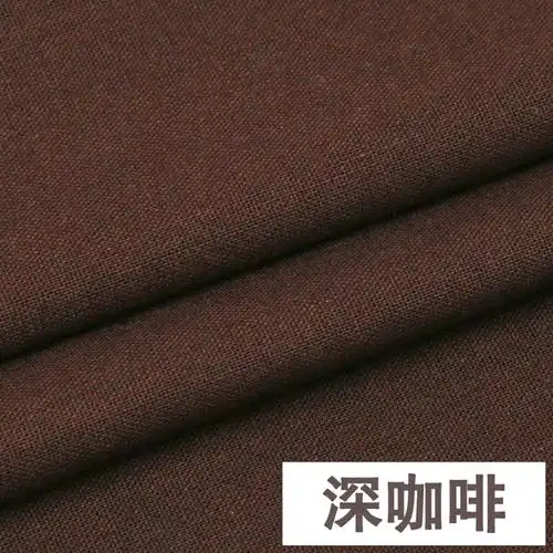 亚麻薄款夏季刺绣绣花衣服布料diy手工色麻布 06号深咖啡
