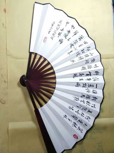 手写题字折扇苏轼东坡词定风波莫听穿林打叶声五云山人亲写书法扇