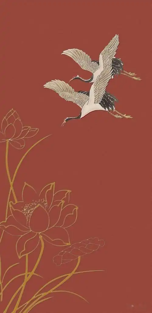 仙鹤背景古风插画超好看