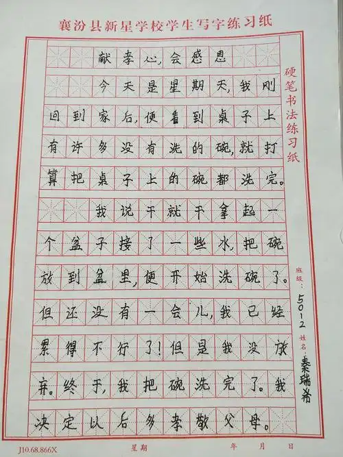 新星初中50班之硬笔书法
