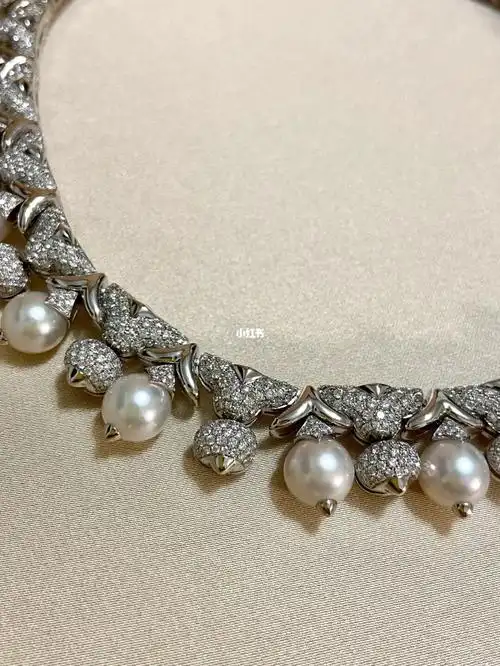 bvlgari古董珍珠钻石项链