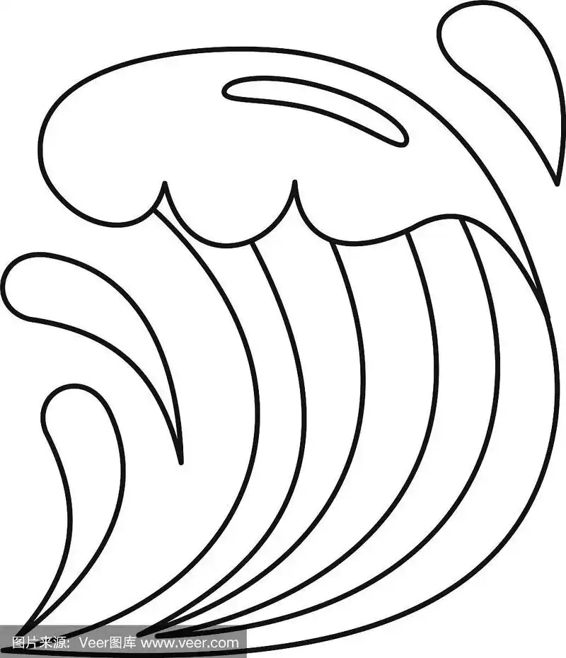 波浪图标轮廓样式