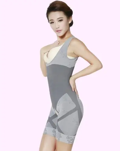 女灰色连体无缝塑身衣
