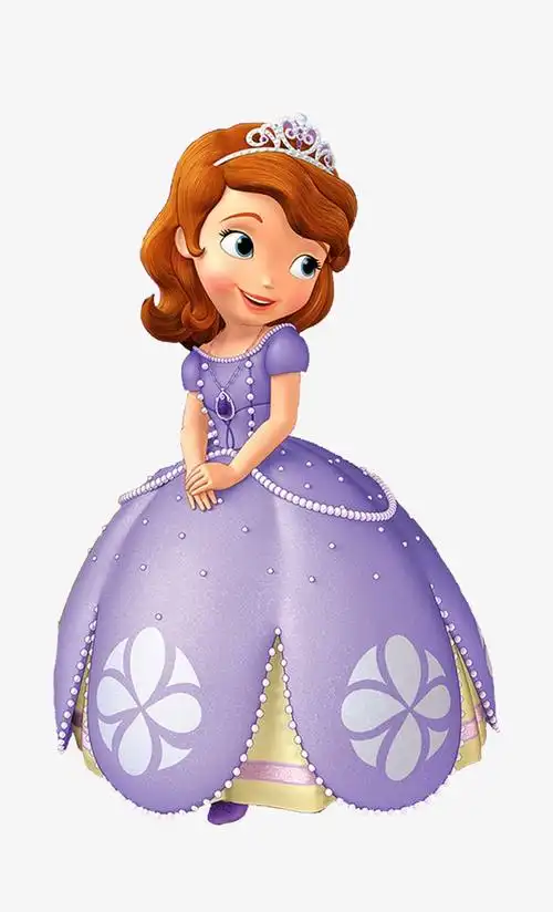 卡通小公主紫色连衣裙