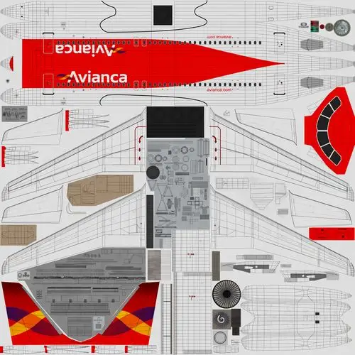 空中客车a320 avianca动画3d模型
