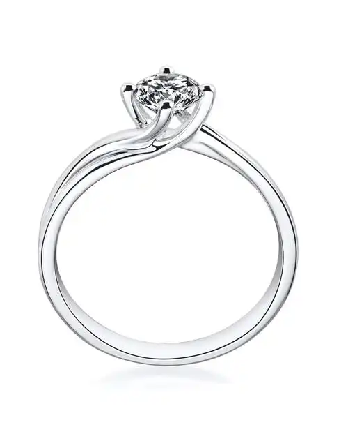 六福珠宝lukfook jewellery专场-18k金镶单钻石女装戒指