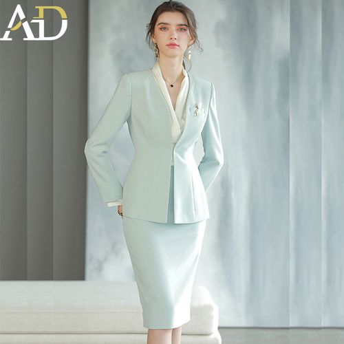 ad主持人正装女高端商务会议接待工作服酒店前台工作装职业装套装