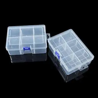 6格可拆透明塑料收纳盒pp盒 首饰卡片五金工具药盒糯米纸渔具盒子