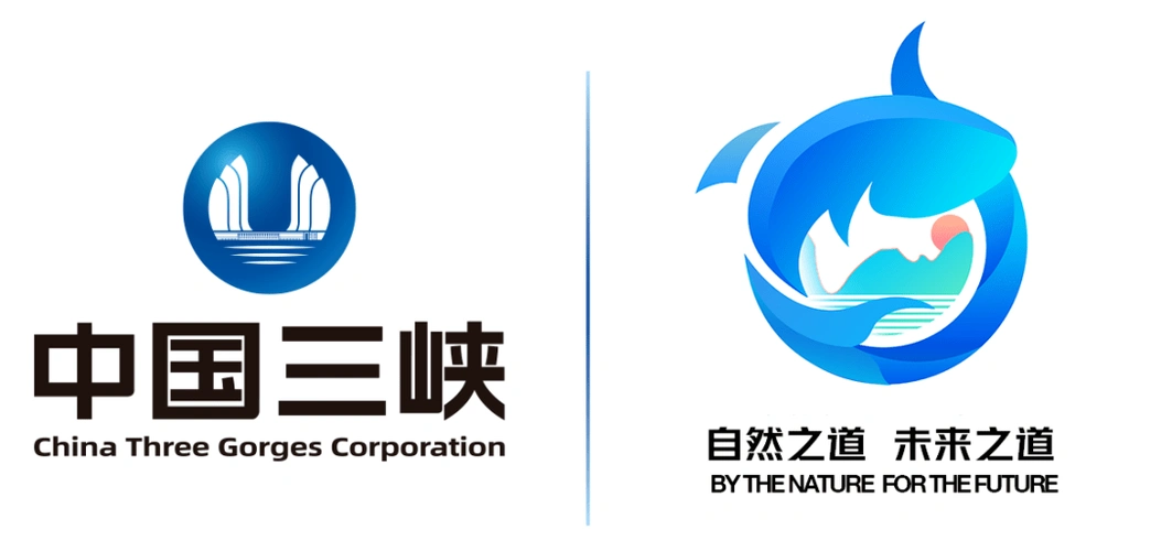 三峡集团logo与"珍稀鱼类保护"专属品牌logo组合效果图"自然之道 未来