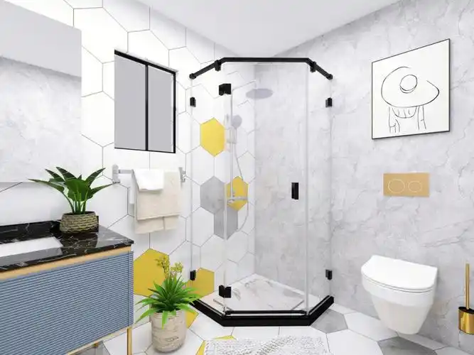 钻石型淋浴房小浴室照样干湿分离