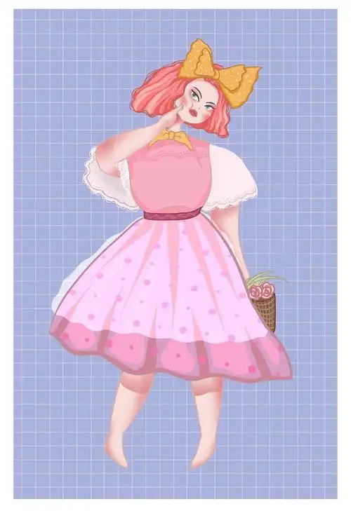 胖女孩系列|插画|创作习作|车很拽 - 原创作品 - 站酷 (zcool)