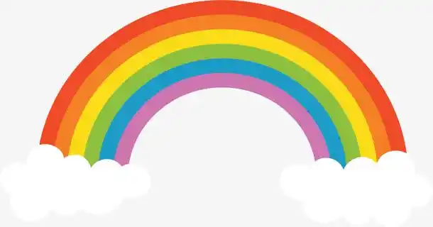 卡通云朵彩虹