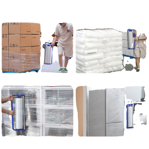 销围膜缠绕膜打包机拉膜器打包神器薄膜手动支架保鲜膜包装外卖新