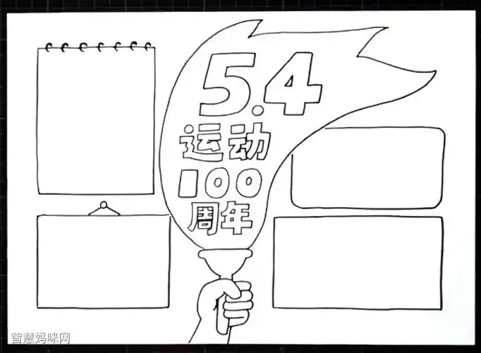 五四运动100周年手抄报教程