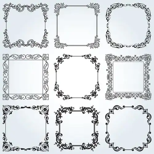 黑白圈圈相框花纹边矢量素材下载(图片id:1040289)_-花纹花边-矢量