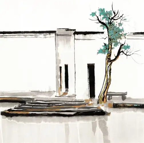 吴冠中双燕名家真迹国画画艺术微喷古代名画复制品国画