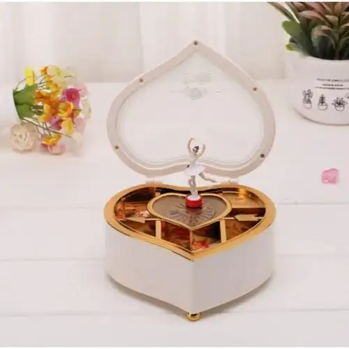 爱心旋转音乐盒创意八音盒跳舞公主音月盒送女生闺蜜儿童生日礼物