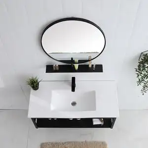 卫生间挂墙式一体陶瓷洗手盆洗脸盆柜盥洗盆小户型洗漱池家用组