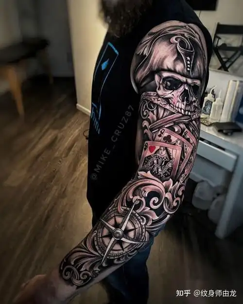 纹身图案男手臂花臂