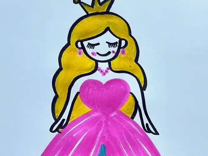 用爱心和人字画漂亮的公主#简笔画 #画画 #创意