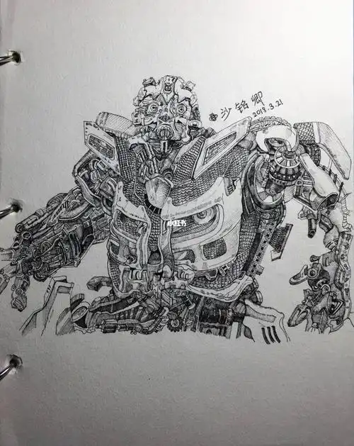 针管笔手绘  #我的绘画成长史  #手绘  #大黄蜂  #变形金刚
