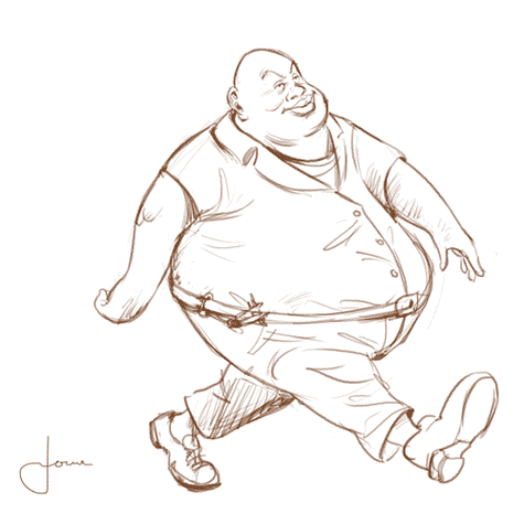 胖子保安走路动画随笔画和速写轻杂志atyoka自由表达随心阅读