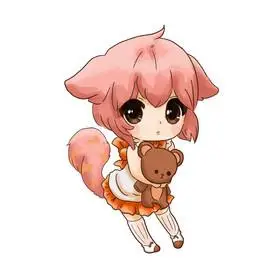 二次元gif表情包抱着小熊的小萝莉