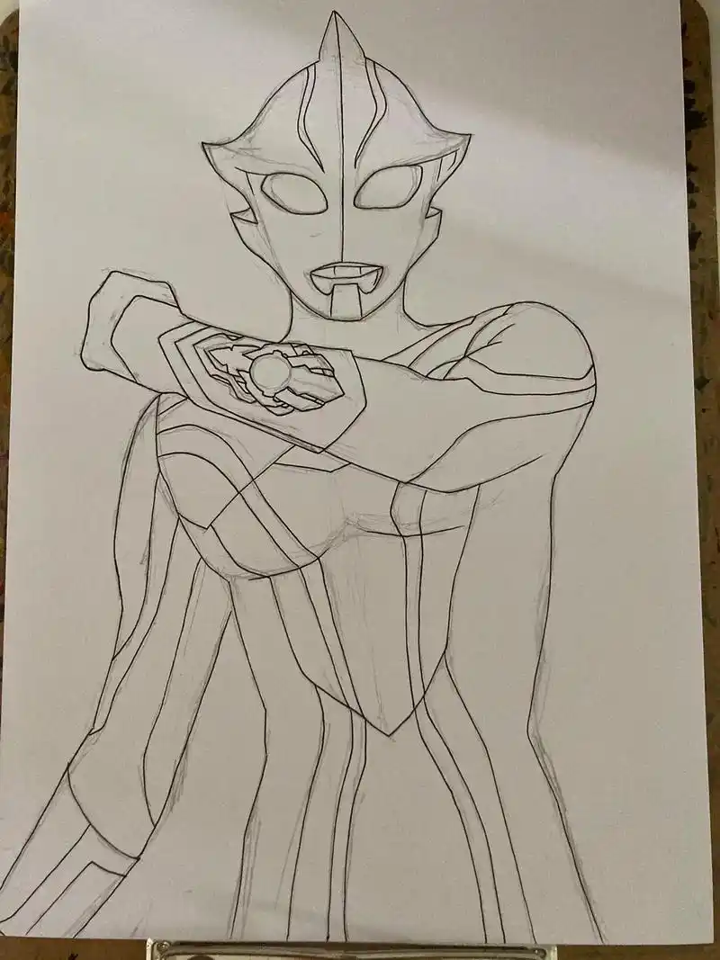 马克笔手绘梦比优斯奥特曼.画画的时间越来越少了#马克笔手绘 - 抖音