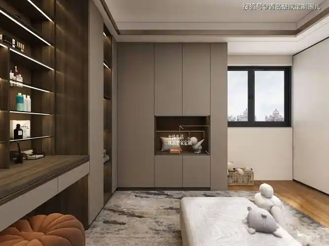 欧派整家定制衣帽间:u型平开门衣帽间衣柜设计效果图,装修照着设计吧!