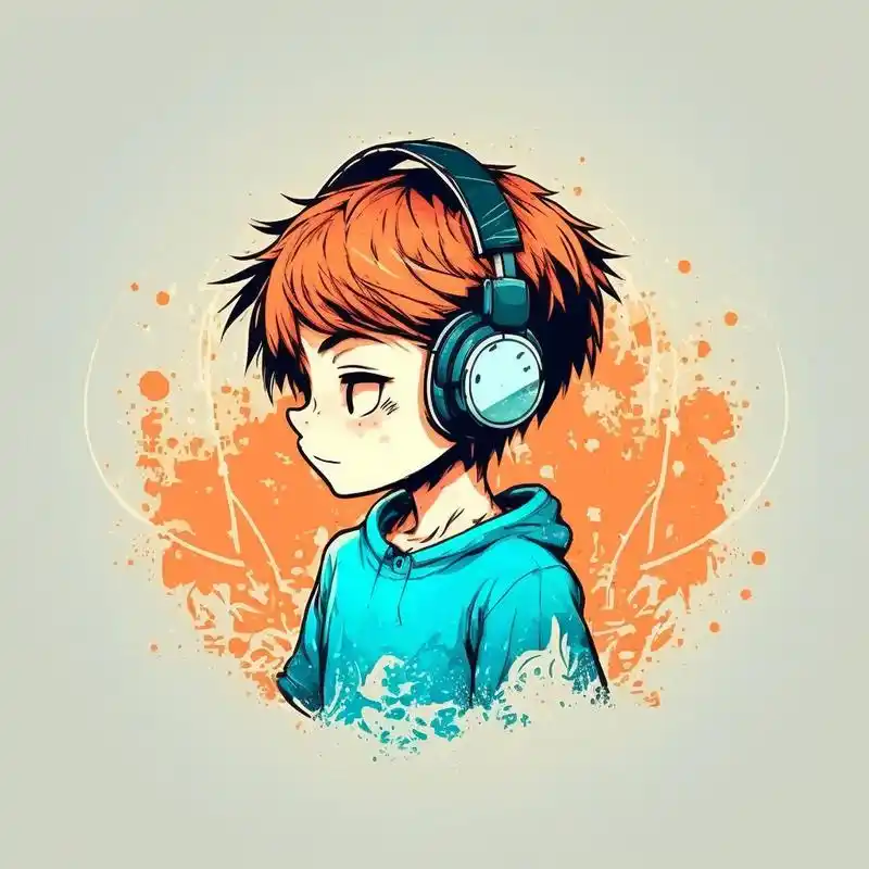 戴耳机的男生头像,治愈系